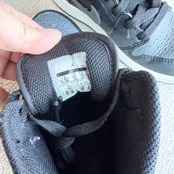 Jordan 1 MID BP Black/Dark Grey Summit White Shoes 12.5C - Picture 4 of 11